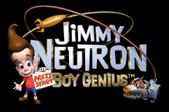 Jimmy Neutron Boy Genius title screen for GameBoy Advance